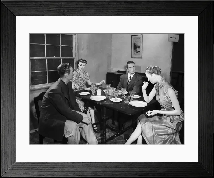 Framed Print : Atomic Test Dummies in House Framed Print : Atomic Test Dummies in House
