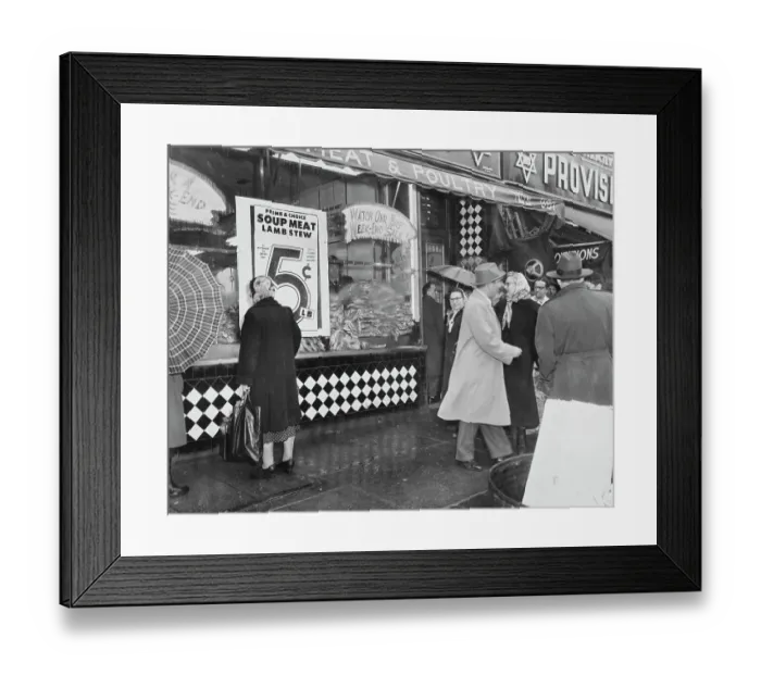 Framed Print : Brooklyn Meat Sale, 1953 Framed Print : Brooklyn Meat Sale, 1953