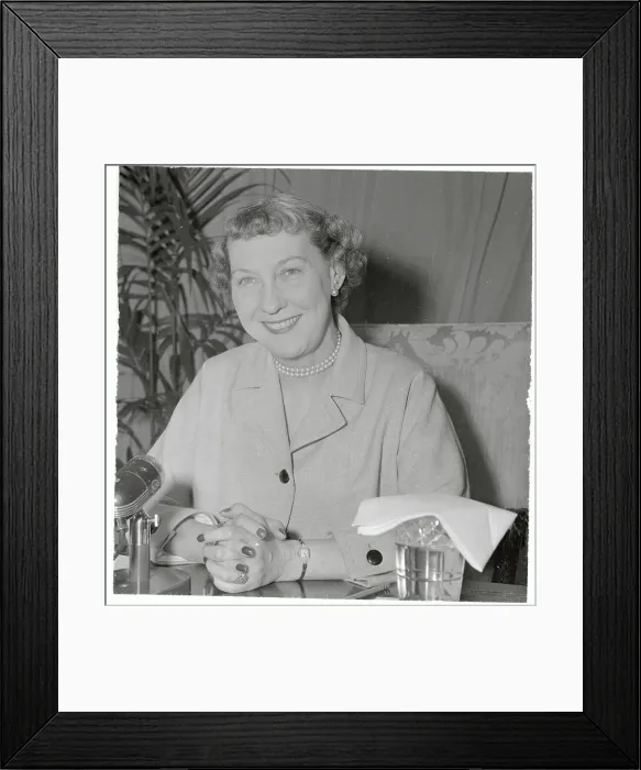 Framed Print : Mamie Eisenhower Smiling and Sitting with Her Hands Clasped