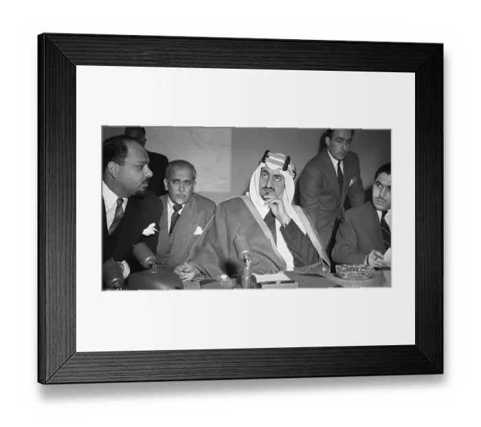 Framed Print : Prince Faisal at Press Conference Framed Print : Prince Faisal at Press Conference