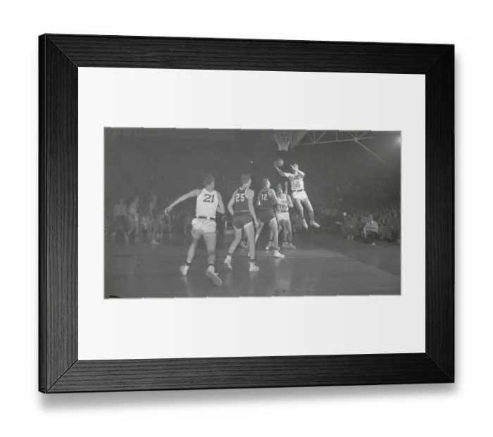 Framed Print : Basketball Players Vie for Ball Framed Print : Basketball Players Vie for Ball