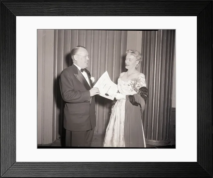 Framed Print : Christine Jorgensen Receiving an Award Framed Print : Christine Jorgensen Receiving an Award