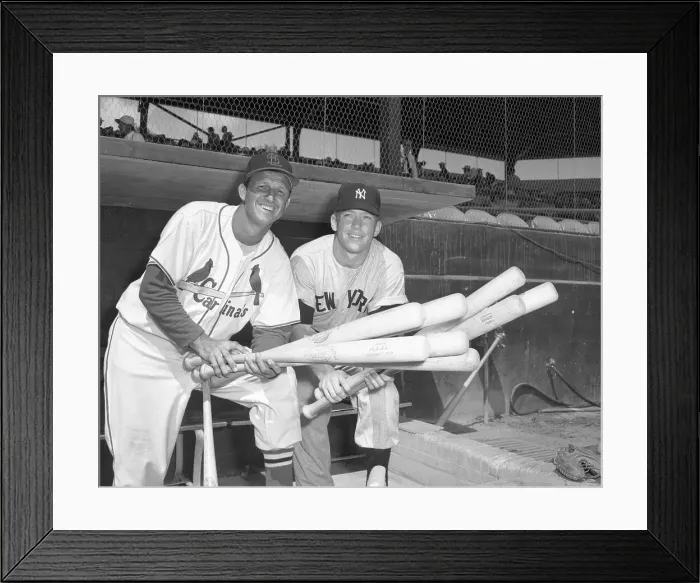 Framed Print : Baseball Players Mickey Mantle and Stan Musial Framed Print : Baseball Players Mickey Mantle and Stan Musial