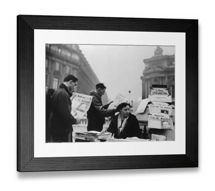 Framed Print : French News Paper Sellers In Paris Framed Print : French News Paper Sellers In Paris