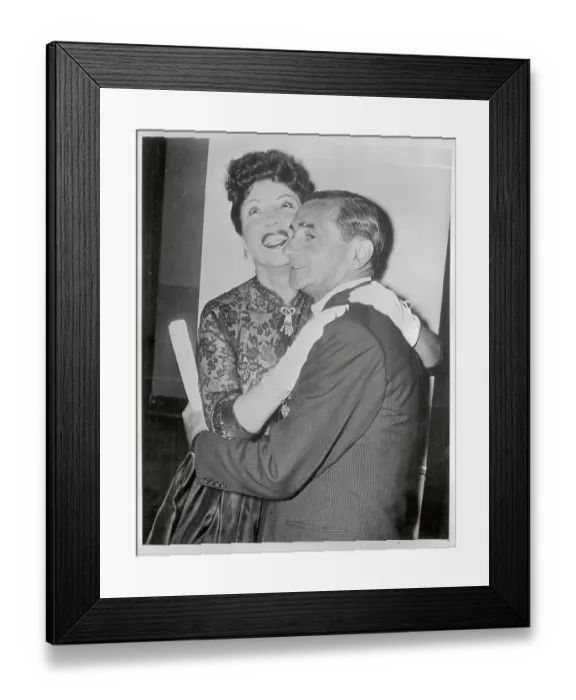 Framed Print : Ethel Merman Embracing Irving Berlin Framed Print : Ethel Merman Embracing Irving Berlin