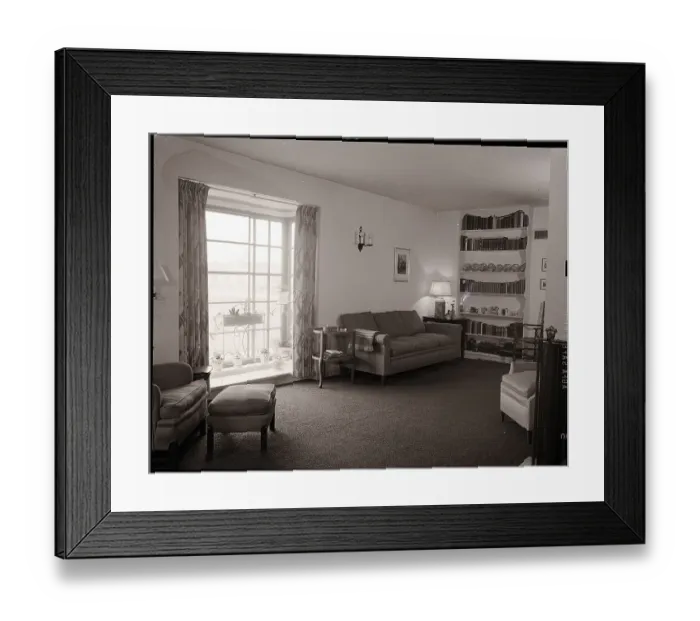Framed Print : Interior of 1950s Living Room