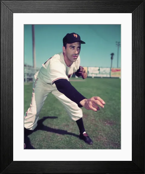 Framed Print : Baseball Player Sal Maglie Pitching