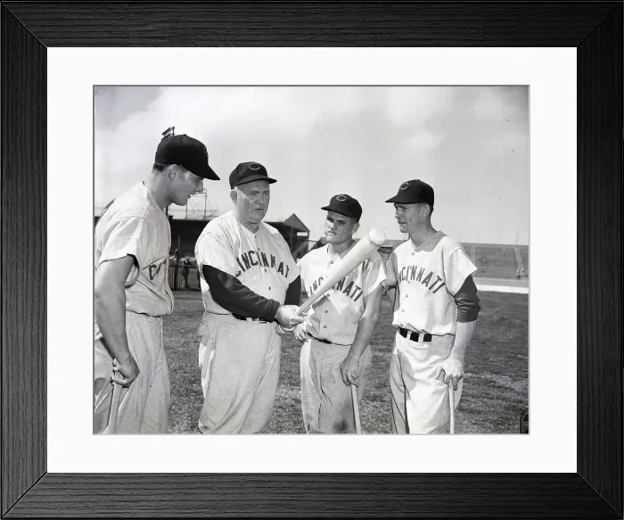 Framed Print : Rogers Hornsby Showing Players A Bat Grip Framed Print : Rogers Hornsby Showing Players A Bat Grip