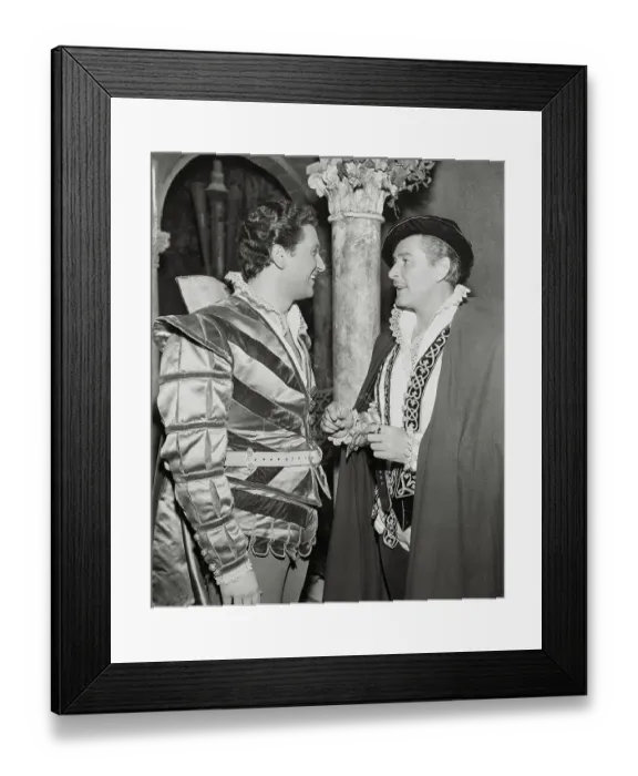Framed Print : Errol Flynn Conversing with Cesare Danova Framed Print : Errol Flynn Conversing with Cesare Danova