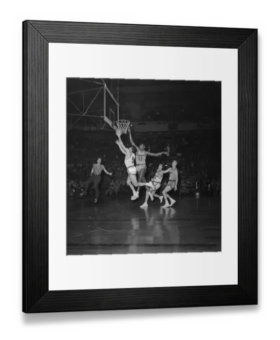Framed Print : Basketball Game Between Philadelphia and Syracuse