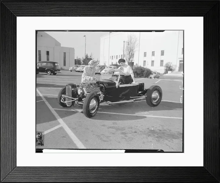 Framed Print : Models in Hot Rod at National Roadster Show Framed Print : Models in Hot Rod at National Roadster Show