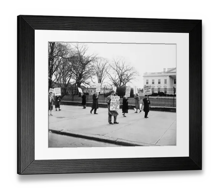 Framed Print : Protesters In Front Of White House Framed Print : Protesters In Front Of White House