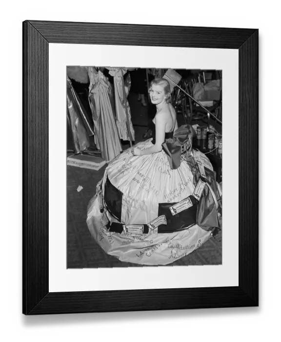 Framed Print : Woman Wearing Ball Gown Sponsored by American Express