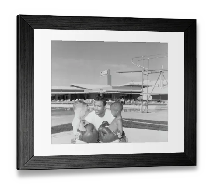 Framed Print : Boxer Ray Robinson with Children Framed Print : Boxer Ray Robinson with Children