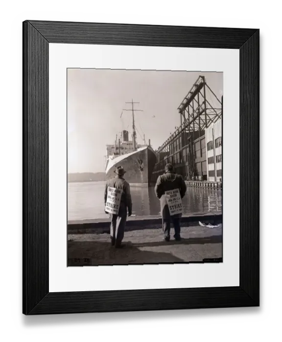 Framed Print : Tugboat Worker Pickets Watch Ship Dock Framed Print : Tugboat Worker Pickets Watch Ship Dock