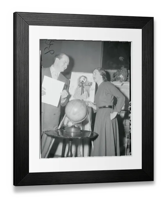 Framed Print : Milton Caniff Showing Sketch of Gown Framed Print : Milton Caniff Showing Sketch of Gown