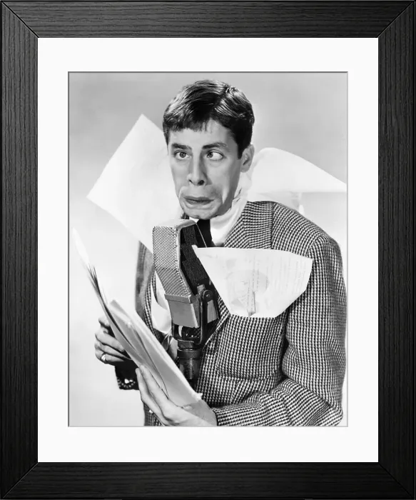 Framed Print : Comedian Jerry Lewis at Microphone with Papers in Jacket Framed Print : Comedian Jerry Lewis at Microphone with Papers in Jacket