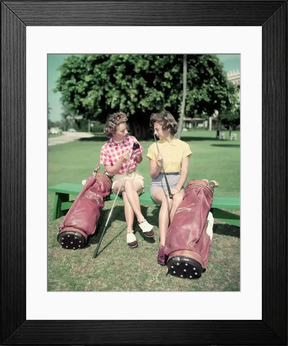Framed Print : Alice and Marlene Bauer Talking Framed Print : Alice and Marlene Bauer Talking