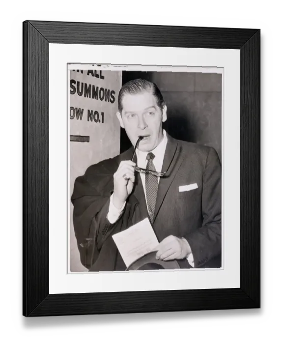 Framed Print : Milton Berle Chewing on His Glasses Framed Print : Milton Berle Chewing on His Glasses