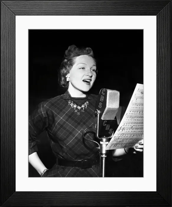 Framed Print : Jo Stafford Singing on Radio Program Framed Print : Jo Stafford Singing on Radio Program