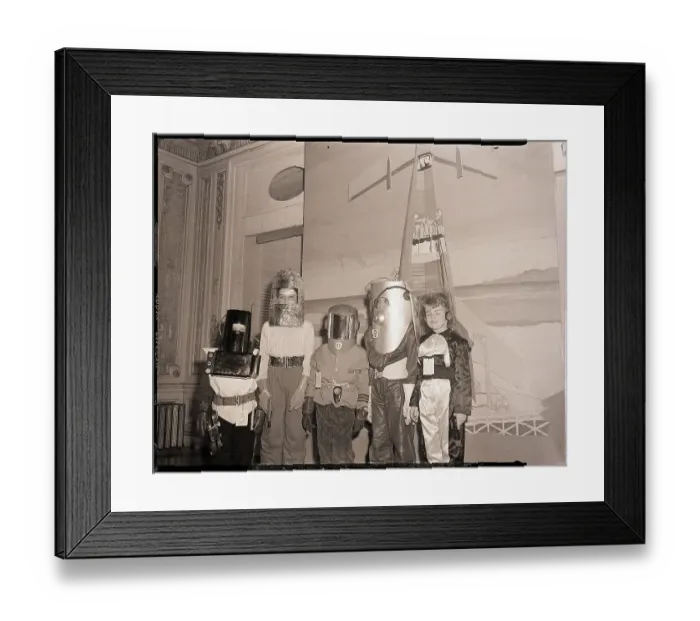 Framed Print : Boys Model Their Prizewinning Spacesuits