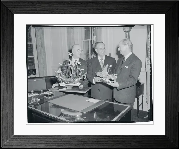 Framed Print : Mayor Vincent Impellitteri Receiving Model Boat Framed Print : Mayor Vincent Impellitteri Receiving Model Boat