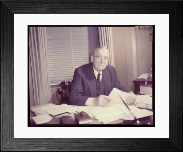 Framed Print : John Foster Dulles at His Desk Framed Print : John Foster Dulles at His Desk