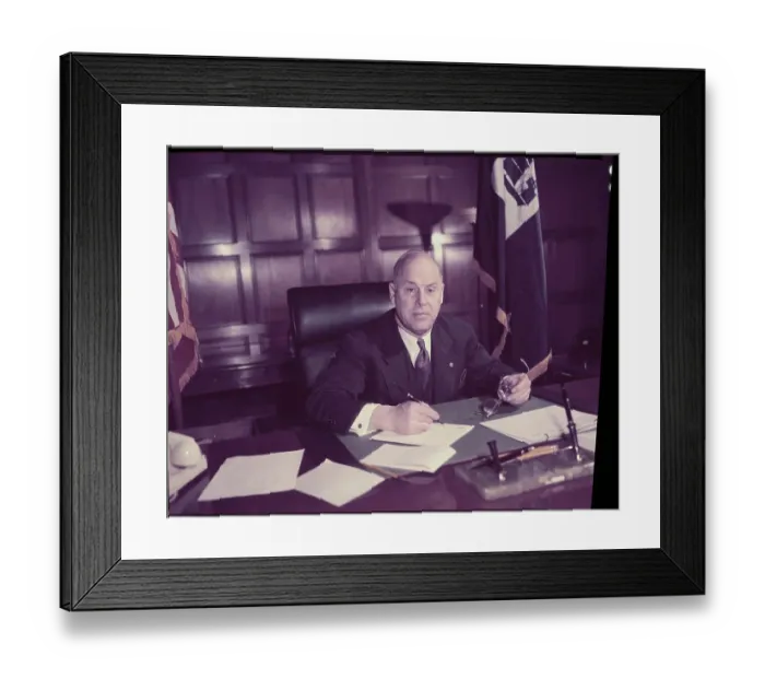 Framed Print : Sinclair Weeks at His Desk Framed Print : Sinclair Weeks at His Desk