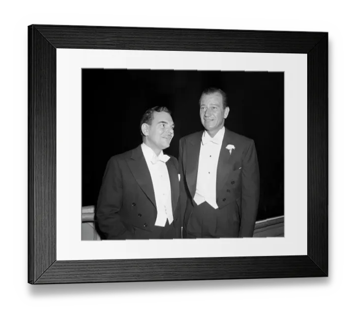 Framed Print : Gov. Thomas Dewey Poses With John Wayne Framed Print : Gov. Thomas Dewey Poses With John Wayne