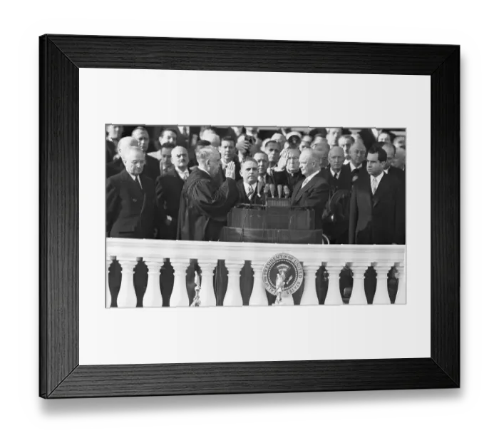 Framed Print : Dwight Eisenhower Taking Oath Of Office Framed Print : Dwight Eisenhower Taking Oath Of Office