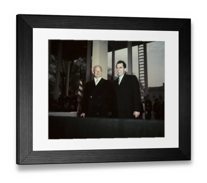 Framed Print : Dwight Eisenhower and Richard Nixon Standing on Balcony Framed Print : Dwight Eisenhower and Richard Nixon Standing on Balcony