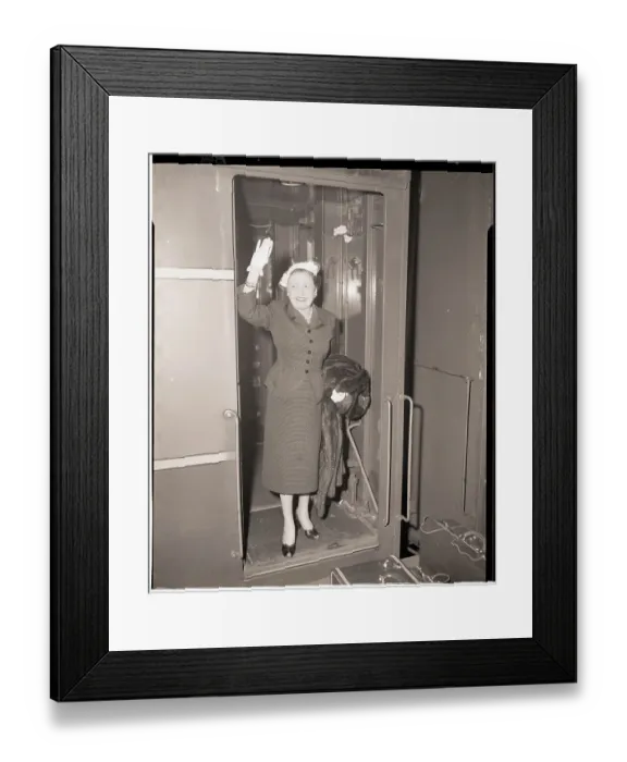 Framed Print : Louella Parsons Waving from Train Framed Print : Louella Parsons Waving from Train
