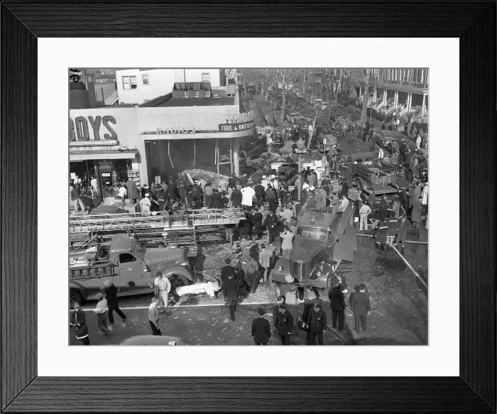 Framed Print : Explosion Destroys Battery Shop Framed Print : Explosion Destroys Battery Shop