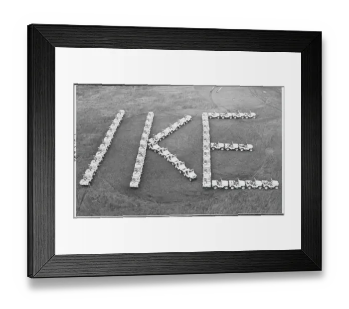 Framed Print : Jeeps Spelling IKE Framed Print : Jeeps Spelling IKE