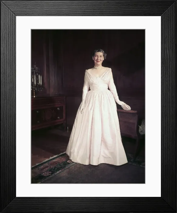 Framed Print : Mamie Eisenhower Wearing Dress Framed Print : Mamie Eisenhower Wearing Dress