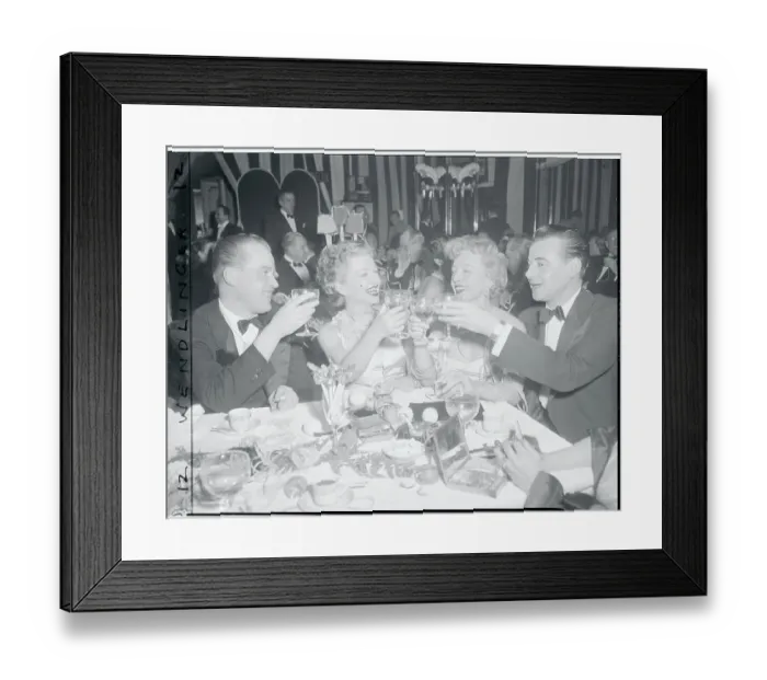 Framed Print : Anne Baxter Sharing a Toast with Colleagues Framed Print : Anne Baxter Sharing a Toast with Colleagues