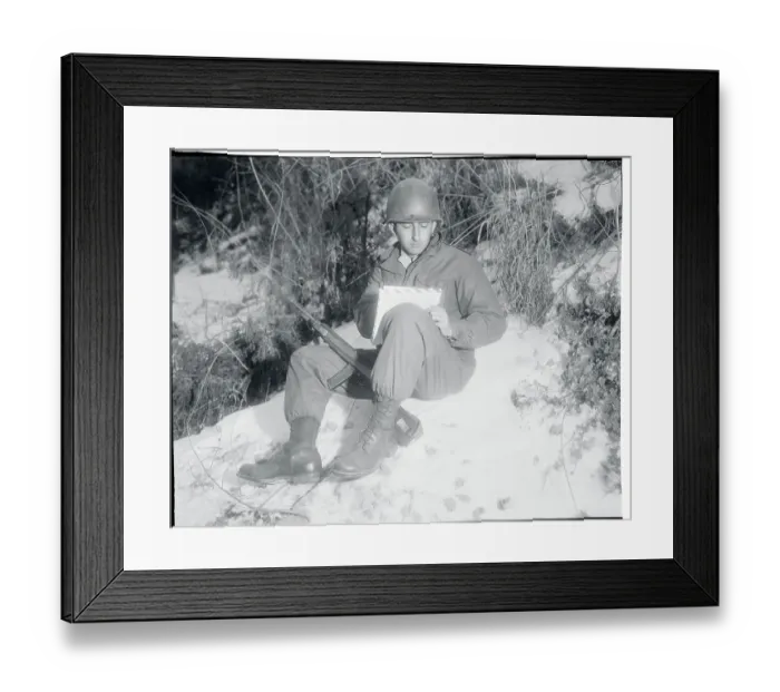 Framed Print : Soldier Writing a Letter Framed Print : Soldier Writing a Letter