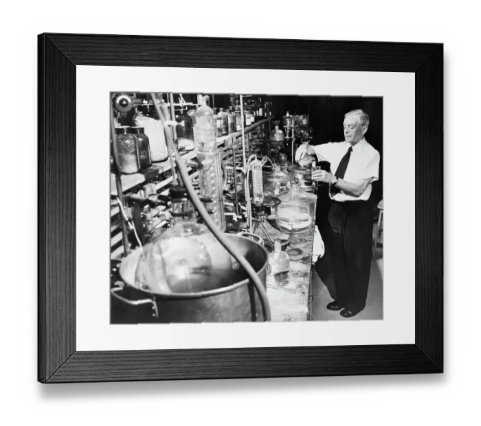 Framed Print : Dr. Casimer Funk in His Laboratory Framed Print : Dr. Casimer Funk in His Laboratory