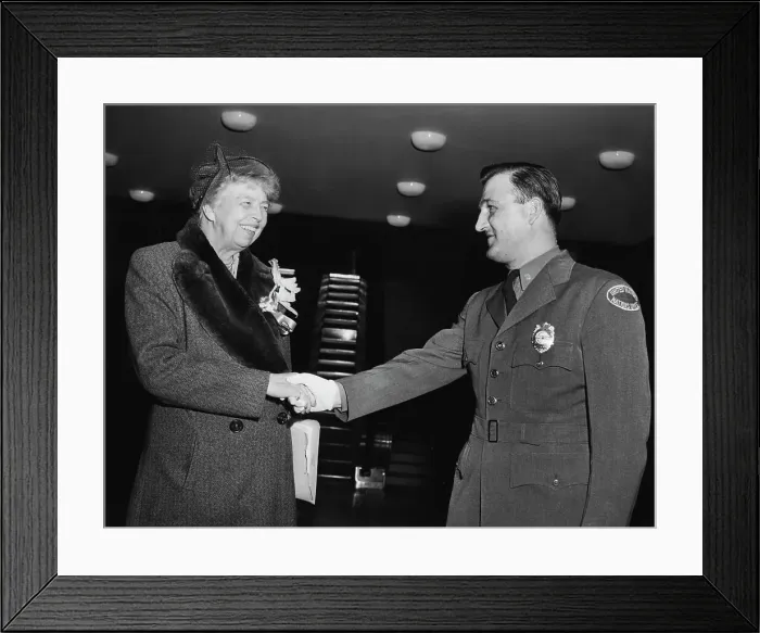 Framed Print : Eleanor Roosevelt And UN Guard Framed Print : Eleanor Roosevelt And UN Guard