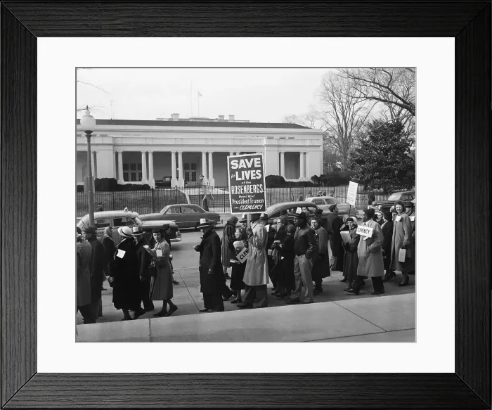Framed Print : Vigil Line For Stay Of Rosenberg Execu Framed Print : Vigil Line For Stay Of Rosenberg Execu