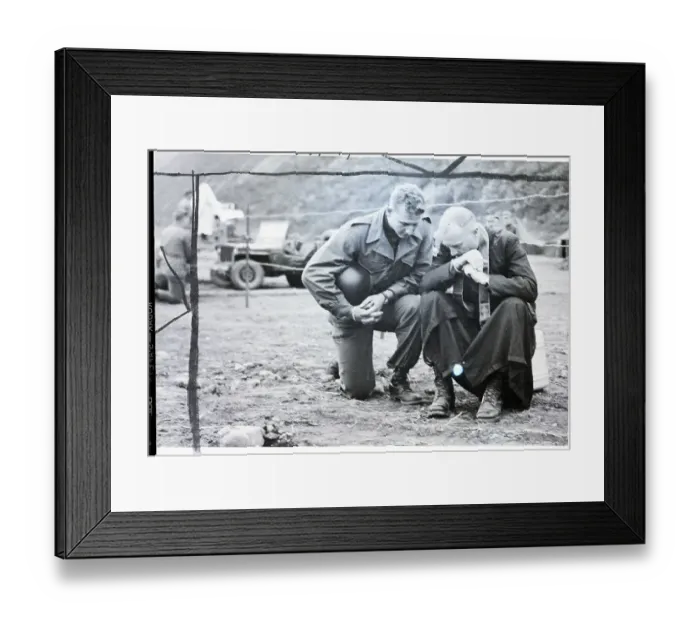 Framed Print : Soldier Confessing To Reverend Palmer Framed Print : Soldier Confessing To Reverend Palmer