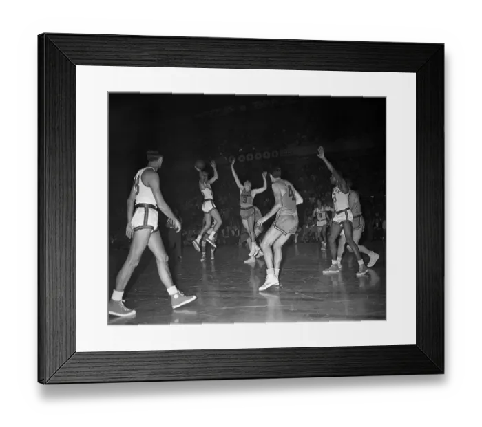 Framed Print : Basketball Players on Court Framed Print : Basketball Players on Court