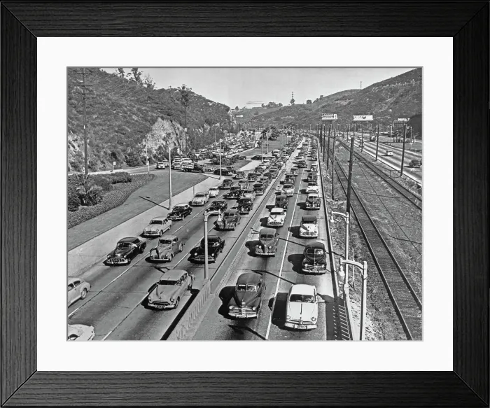 Framed Print : Los Angeles Traffic Jam