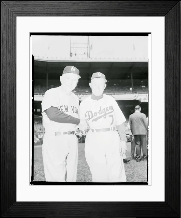 Framed Print : Baseball Greats Casey Stengel Shaking Hands With Chuck Dresson Framed Print : Baseball Greats Casey Stengel Shaking Hands With Chuck Dresson