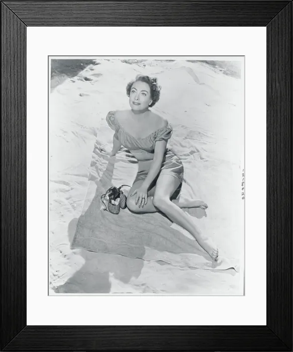 Framed Print : Joan Crawford Posing on Blanket Framed Print : Joan Crawford Posing on Blanket