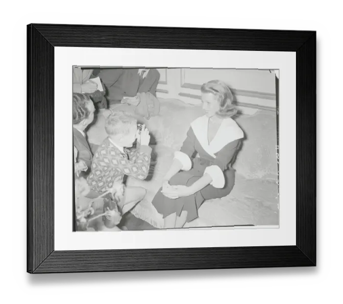 Framed Print : Boy Taking Picture of Rita Hayworth Framed Print : Boy Taking Picture of Rita Hayworth