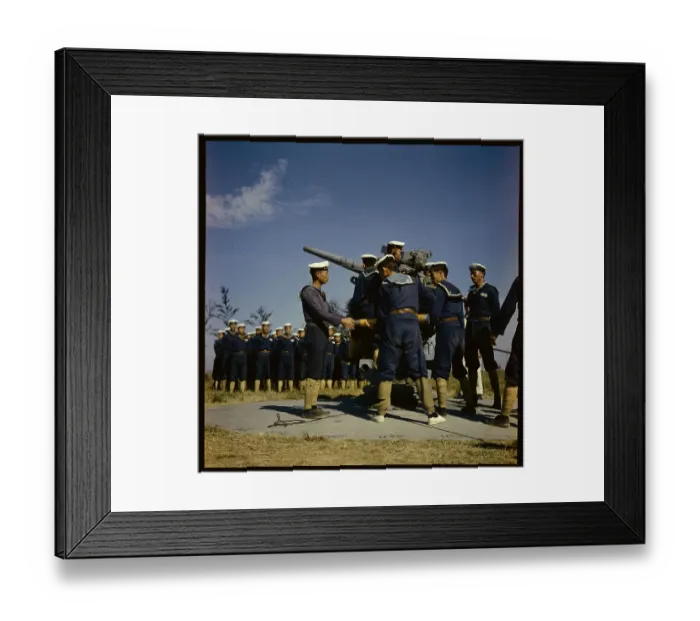 Framed Print : Military Men Operating Machine Gun Framed Print : Military Men Operating Machine Gun