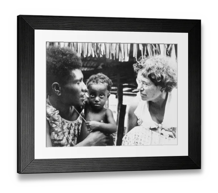 Framed Print : Margaret Mead with Manus Mother and Child Framed Print : Margaret Mead with Manus Mother and Child