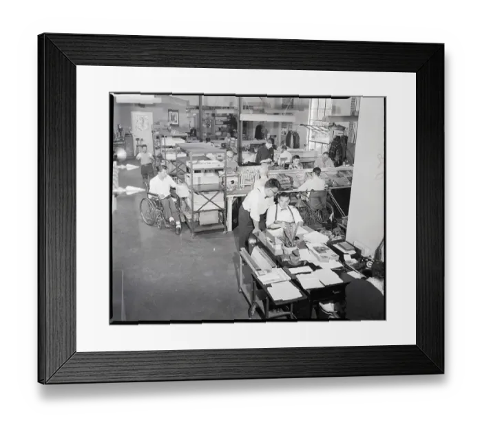 Framed Print : Overhead Abilities Plant with Workers Framed Print : Overhead Abilities Plant with Workers