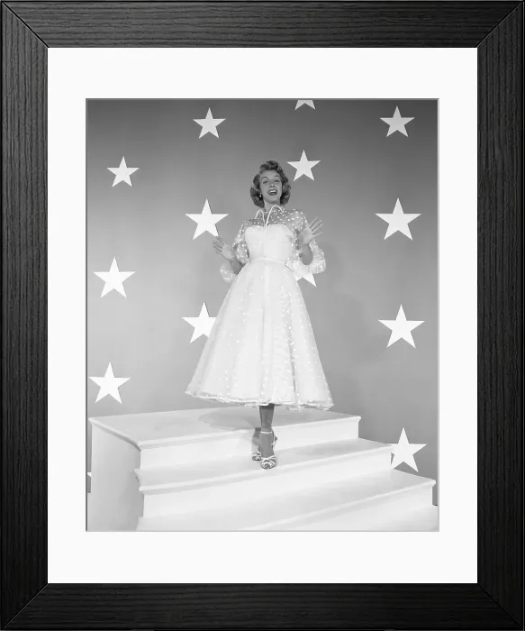 Framed Print : Rosemary Clooney Singing with Star Background Framed Print : Rosemary Clooney Singing with Star Background
